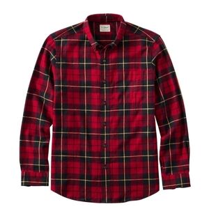 L.L. Bean Men's Red Plaid Shirt Sz M